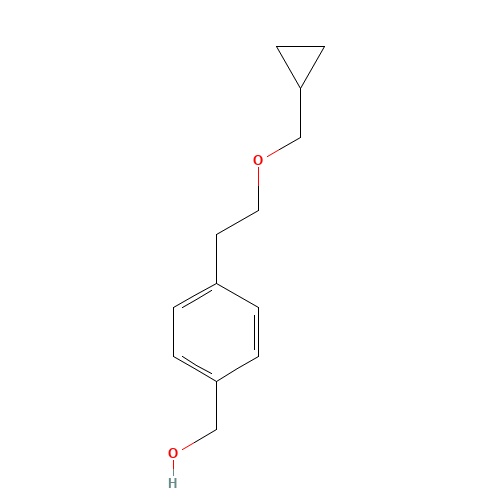 [4-[2-(cyclopropylmethoxy)ethyl]phenyl]methanol (CAS: 913473-10-6) - Chemical Structure and Molecular Formula 