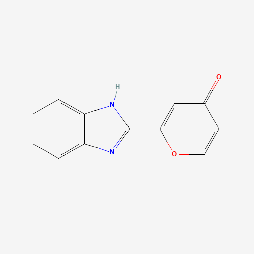 2-(1H-benzimidazol-2-yl)pyran-4-one (CAS: 10227-44-8) - Chemical Structure and Molecular Formula 