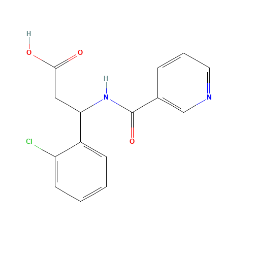 3-(2-chlorophenyl)-3-(pyridine-3-carbonylamino)propanoic acid (CAS: 1257212-50-2) - Chemical Structure and Molecular Formula 
