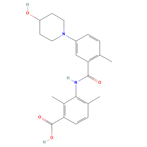 3-[[5-(4-hydroxypiperidin-1-yl)-2-methylbenzoyl]amino]-2,4-dimethylbenzoic acid (CAS: 1529761-12-3) - Related Chemical Product