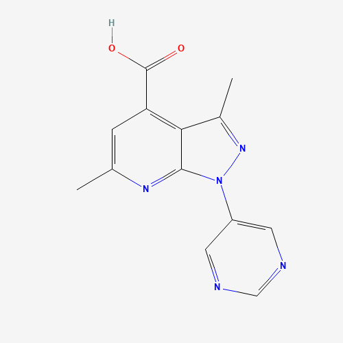 3,6-dimethyl-1-pyrimidin-5-ylpyrazolo[3,4-b]pyridine-4-carboxylic acid (CAS: 1417333-10-8) - Related Chemical Product