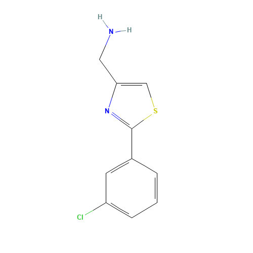 [2-(3-chlorophenyl)-1,3-thiazol-4-yl]methanamine (CAS: 775579-08-3) - Chemical Structure and Molecular Formula 