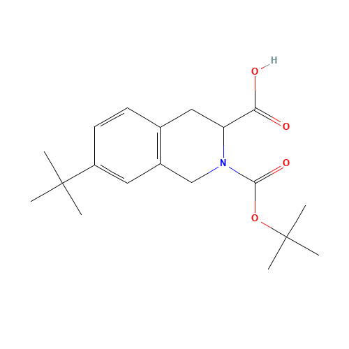 7-tert-butyl-2-[(2-methylpropan-2-yl)oxycarbonyl]-3,4-dihydro-1H-isoquinoline-3-carboxylic acid (CAS: 545394-19-2) - Related Chemical Product