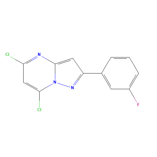 5,7-dichloro-2-(3-fluorophenyl)pyrazolo[1,5-a]pyrimidine (CAS: 1159982-01-0) - Chemical Structure and Molecular Formula 