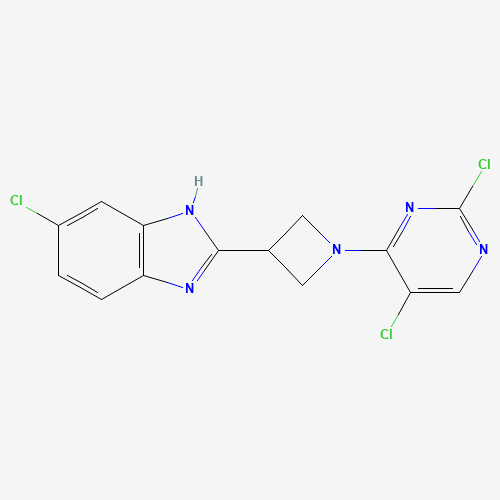 6-chloro-2-[1-(2,5-dichloropyrimidin-4-yl)azetidin-3-yl]-1H-benzimidazole (CAS: 1350355-16-6) - Chemical Structure and Molecular Formula 