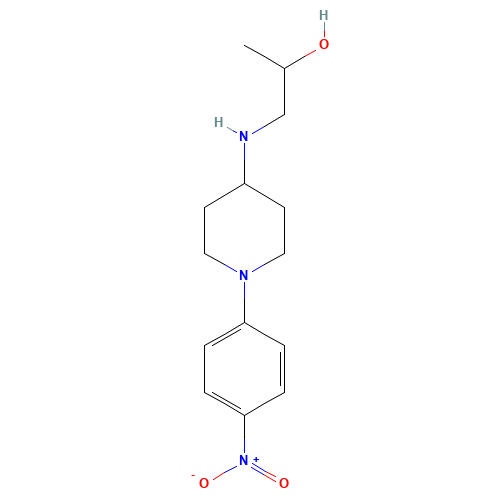 1-[[1-(4-nitrophenyl)piperidin-4-yl]amino]propan-2-ol (CAS: 1453214-03-3) - Chemical Structure and Molecular Formula 
