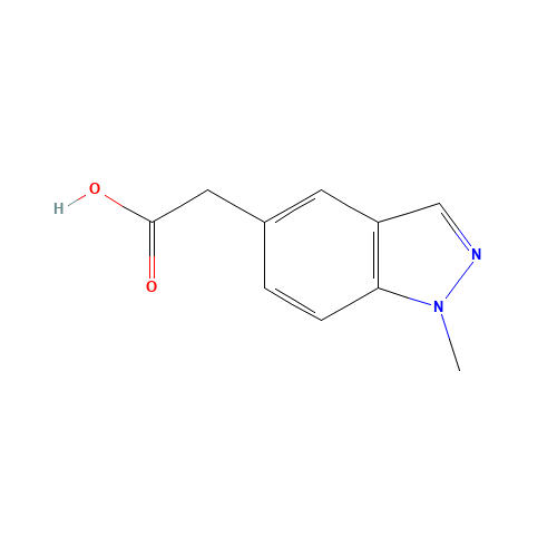 2-(1-methylindazol-5-yl)acetic acid (CAS: 1176749-66-8) - Chemical Structure and Molecular Formula 