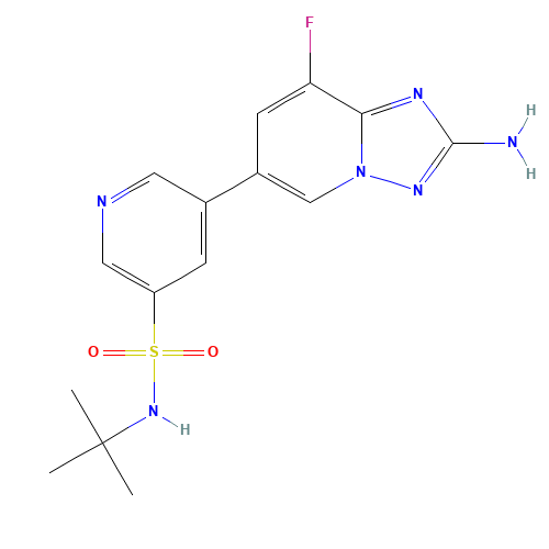 5-(2-amino-8-fluoro-[1,2,4]triazolo[1,5-a]pyridin-6-yl)-N-tert-butylpyridine-3-sulfonamide (CAS: 1159824-67-5) - Related Chemical Product
