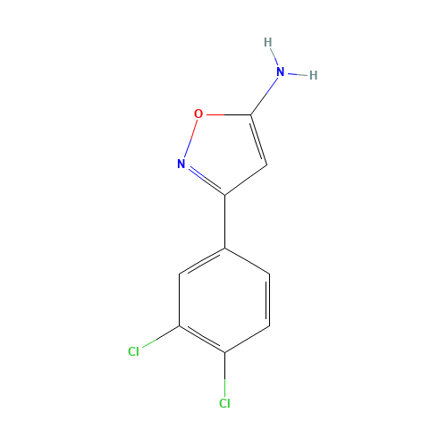 3-(3,4-dichlorophenyl)-1,2-oxazol-5-amine (CAS: 501902-20-1) - Chemical Structure and Molecular Formula 