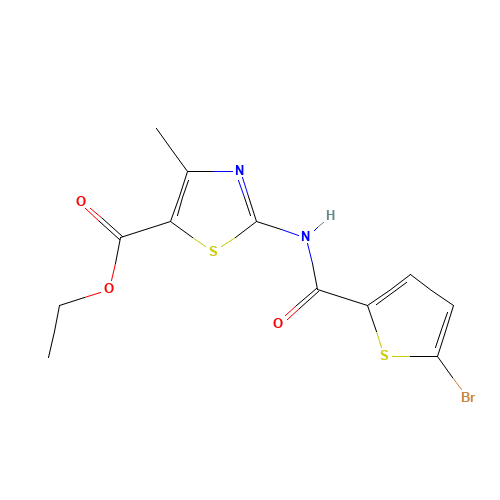 ethyl 2-[(5-bromothiophene-2-carbonyl)amino]-4-methyl-1,3-thiazole-5-carboxylate (CAS: 361160-10-3) - Related Chemical Product