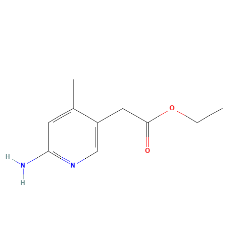 ethyl 2-(6-amino-4-methylpyridin-3-yl)acetate (CAS: 1374575-59-3) - Chemical Structure and Molecular Formula 