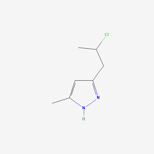 3-(2-chloropropyl)-5-methyl-1H-pyrazole (CAS: 54055-33-3) - Chemical Structure and Molecular Formula 
