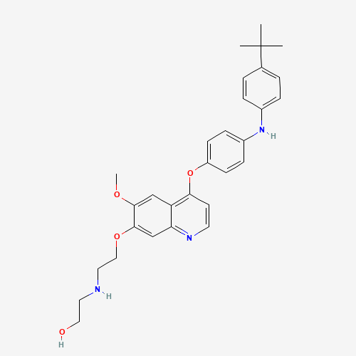 2-[2-[4-[4-(4-tert-butylanilino)phenoxy]-6-methoxyquinolin-7-yl]oxyethylamino]ethanol (CAS: 516523-31-2) - Related Chemical Product