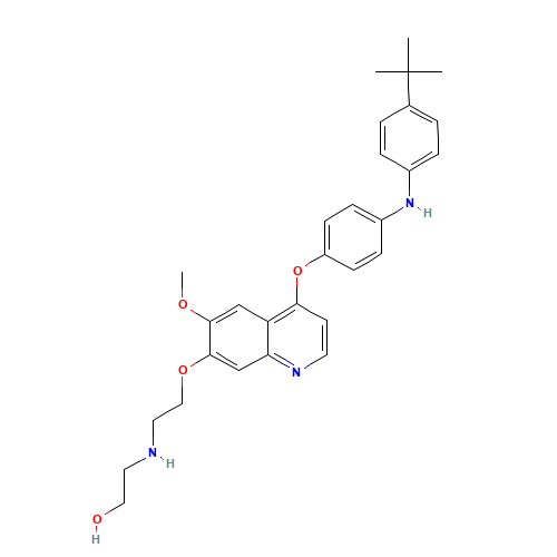 2-[2-[4-[4-(4-tert-butylanilino)phenoxy]-6-methoxyquinolin-7-yl]oxyethylamino]ethanol (CAS: 516523-31-2) - Related Chemical Product