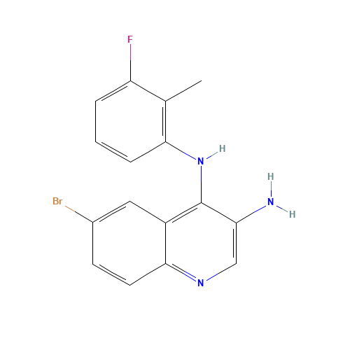 6-bromo-4-N-(3-fluoro-2-methylphenyl)quinoline-3,4-diamine (CAS: 1406109-04-3) - Chemical Structure and Molecular Formula 