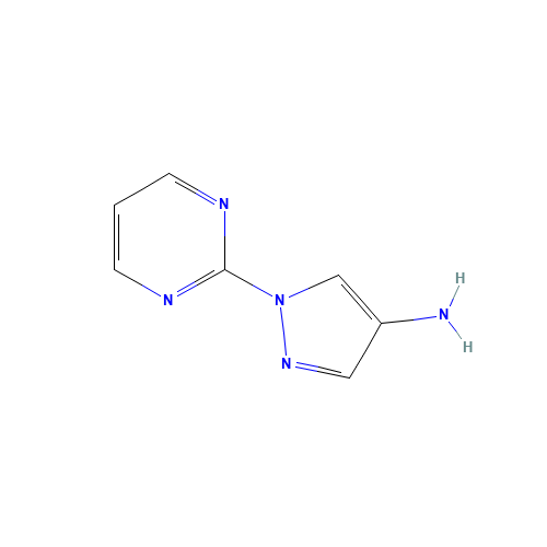 1-pyrimidin-2-ylpyrazol-4-amine (CAS: 1156601-73-8) - Chemical Structure and Molecular Formula 