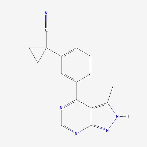 1-[3-(3-methyl-2H-pyrazolo[3,4-d]pyrimidin-4-yl)phenyl]cyclopropane-1-carbonitrile (CAS: 1363197-89-0) - Related Chemical Product