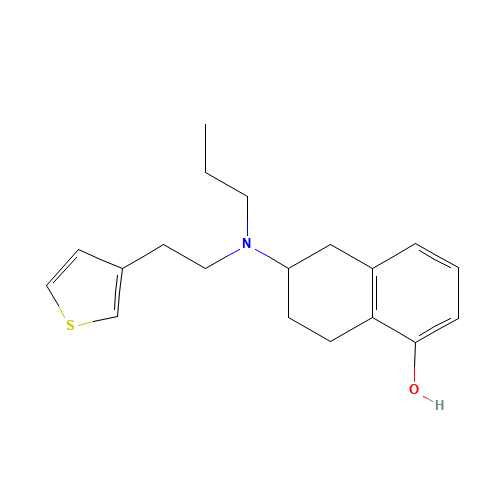 6-[propyl(2-thiophen-3-ylethyl)amino]-5,6,7,8-tetrahydronaphthalen-1-ol (CAS: 102121-00-6) - Chemical Structure and Molecular Formula 