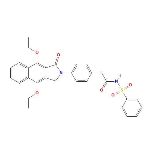 N-(benzenesulfonyl)-2-[4-(4,9-diethoxy-3-oxo-1H-benzo[f]isoindol-2-yl)phenyl]acetamide (CAS: 439288-66-1) - Related Chemical Product