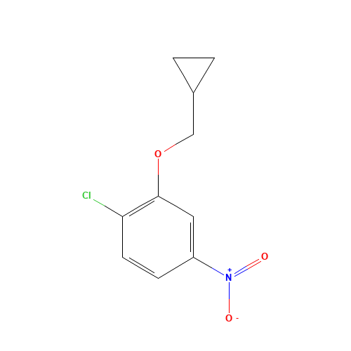 1-chloro-2-(cyclopropylmethoxy)-4-nitrobenzene (CAS: 1265236-34-7) - Chemical Structure and Molecular Formula 