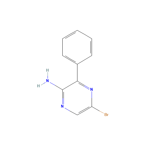 5-bromo-3-phenylpyrazin-2-amine (CAS: 344940-70-1) - Chemical Structure and Molecular Formula 