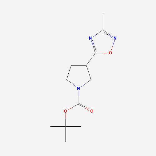 tert-butyl 3-(3-methyl-1,2,4-oxadiazol-5-yl)pyrrolidine-1-carboxylate (CAS: 1121057-53-1) - Chemical Structure and Molecular Formula 