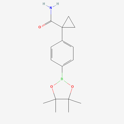 1-[4-(4,4,5,5-tetramethyl-1,3,2-dioxaborolan-2-yl)phenyl]cyclopropane-1-carboxamide (CAS: 854267-93-9) - Chemical Structure and Molecular Formula 