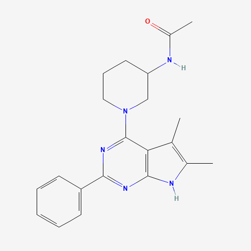 N-[1-(5,6-dimethyl-2-phenyl-7H-pyrrolo[2,3-d]pyrimidin-4-yl)piperidin-3-yl]acetamide (CAS: 343631-98-1) - Related Chemical Product