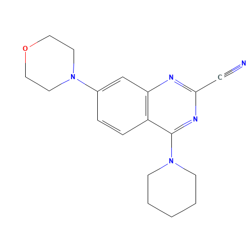 7-morpholin-4-yl-4-piperidin-1-ylquinazoline-2-carbonitrile (CAS: 1334601-64-7) - Chemical Structure and Molecular Formula 