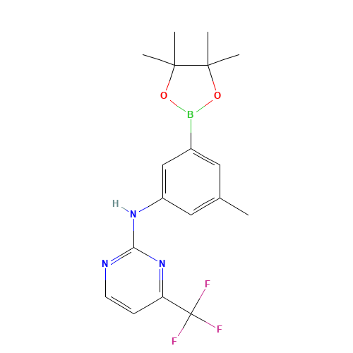 N-[3-methyl-5-(4,4,5,5-tetramethyl-1,3,2-dioxaborolan-2-yl)phenyl]-4-(trifluoromethyl)pyrimidin-2-amine (CAS: 1312535-00-4) - Related Chemical Product