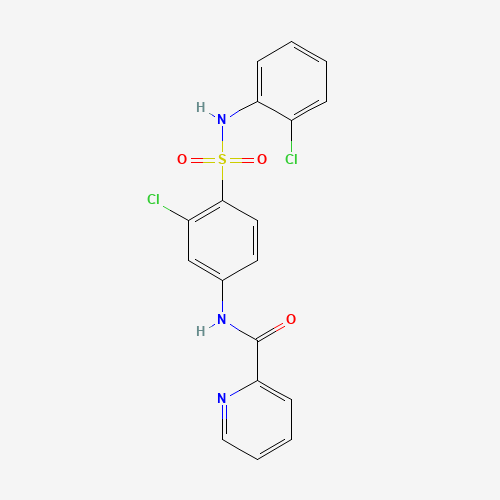 N-[3-chloro-4-[(2-chlorophenyl)sulfamoyl]phenyl]pyridine-2-carboxamide (CAS: 1246086-78-1) - Chemical Structure and Molecular Formula 