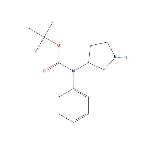 tert-butyl N-phenyl-N-pyrrolidin-3-ylcarbamate (CAS: 1443741-55-6) - Chemical Structure and Molecular Formula 