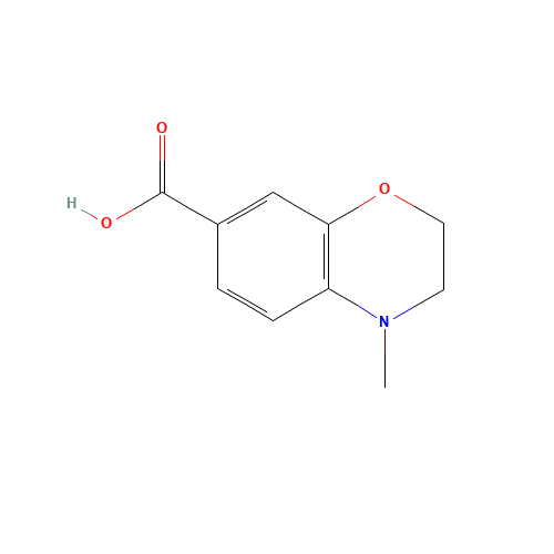 4-methyl-2,3-dihydro-1,4-benzoxazine-7-carboxylic acid (CAS: 532391-89-2) - Chemical Structure and Molecular Formula 