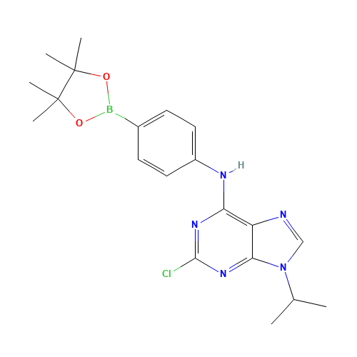2-chloro-9-propan-2-yl-N-[4-(4,4,5,5-tetramethyl-1,3,2-dioxaborolan-2-yl)phenyl]purin-6-amine (CAS: 1056016-74-0) - Related Chemical Product