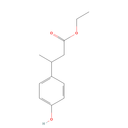 ethyl 3-(4-hydroxyphenyl)butanoate (CAS: 166960-11-8) - Chemical Structure and Molecular Formula 