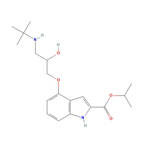 propan-2-yl 4-[3-(tert-butylamino)-2-hydroxypropoxy]-1H-indole-2-carboxylate (CAS: 39731-05-0) - Related Chemical Product
