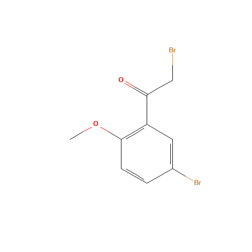 2-bromo-1-(5-bromo-2-methoxyphenyl)ethanone (CAS: 67639-58-1) - Chemical Structure and Molecular Formula 