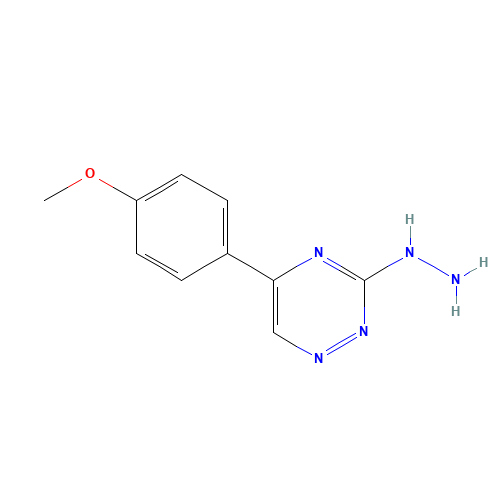 [5-(4-methoxyphenyl)-1,2,4-triazin-3-yl]hydrazine (CAS: 59318-41-1) - Chemical Structure and Molecular Formula 