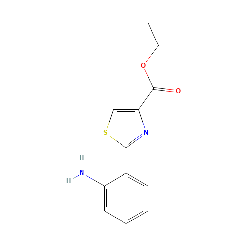 ethyl 2-(2-aminophenyl)-1,3-thiazole-4-carboxylate (CAS: 658076-43-8) - Chemical Structure and Molecular Formula 