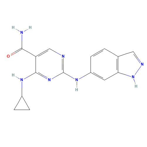 4-(cyclopropylamino)-2-(1H-indazol-6-ylamino)pyrimidine-5-carboxamide (CAS: 1198302-21-4) - Related Chemical Product