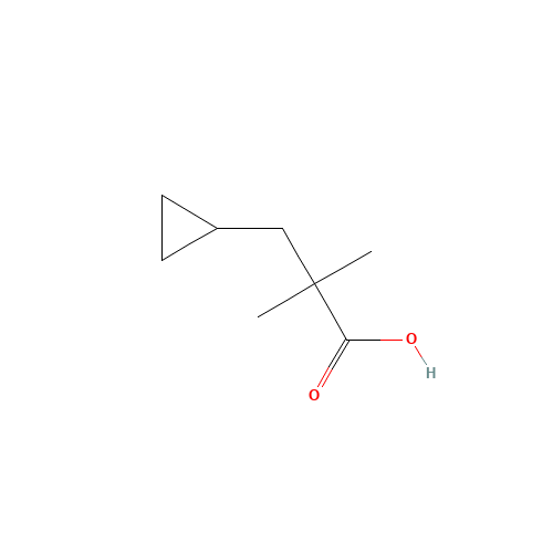 3-cyclopropyl-2,2-dimethylpropanoic acid (CAS: 131469-76-6) - Chemical Structure and Molecular Formula 