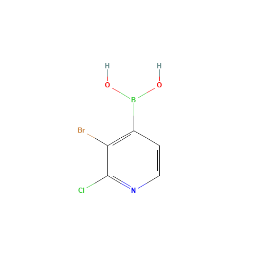 (3-bromo-2-chloropyridin-4-yl)boronic acid (CAS: 1072944-16-1) - Chemical Structure and Molecular Formula 