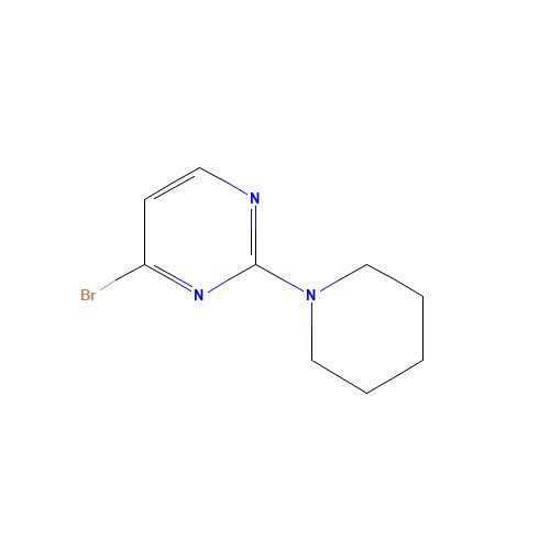4-bromo-2-piperidin-1-ylpyrimidine (CAS: 317830-89-0) - Chemical Structure and Molecular Formula 