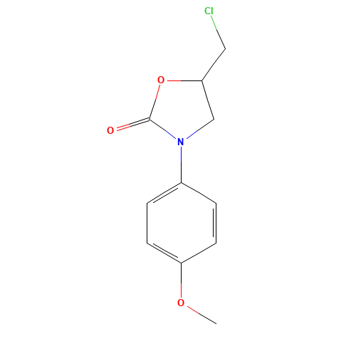 5-(chloromethyl)-3-(4-methoxyphenyl)-1,3-oxazolidin-2-one (CAS: 121082-79-9) - Chemical Structure and Molecular Formula 
