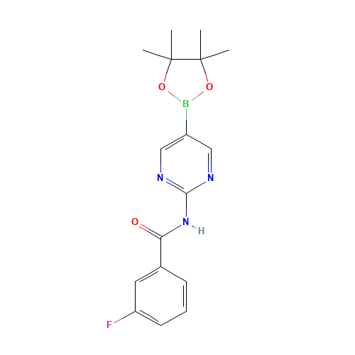 3-fluoro-N-[5-(4,4,5,5-tetramethyl-1,3,2-dioxaborolan-2-yl)pyrimidin-2-yl]benzamide (CAS: 1094070-75-3) - Related Chemical Product
