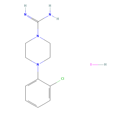 4-(2-chlorophenyl)piperazine-1-carboximidamide;hydroiodide (CAS: 852228-16-1) - Chemical Structure and Molecular Formula 