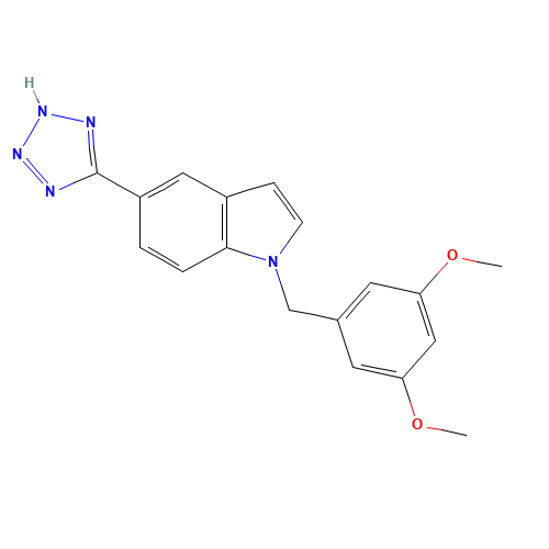 1-[(3,5-dimethoxyphenyl)methyl]-5-(2H-tetrazol-5-yl)indole (CAS: 720695-65-8) - Related Chemical Product