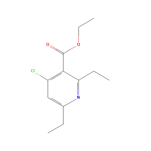 ethyl 4-chloro-2,6-diethylpyridine-3-carboxylate (CAS: 100141-64-8) - Chemical Structure and Molecular Formula 