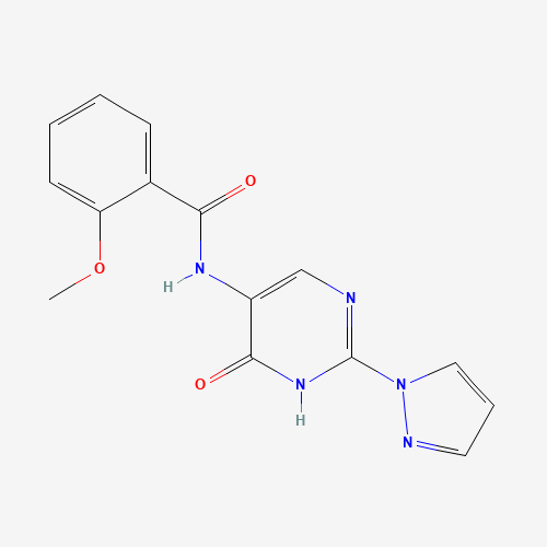 2-methoxy-N-(6-oxo-2-pyrazol-1-yl-1H-pyrimidin-5-yl)benzamide (CAS: 1343457-74-8) - Related Chemical Product