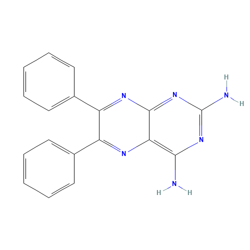 6,7-diphenylpteridine-2,4-diamine (CAS: 18181-93-6) - Chemical Structure and Molecular Formula 